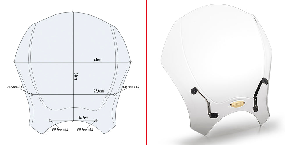 Cupolino con attacchi AL6419A per Triumph Trident 660 2021 > 2022 Givi –  Evolution Moto